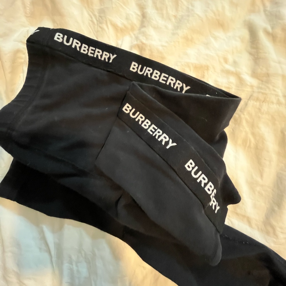 Burberry Kids Black Leggings with Logo 6Y